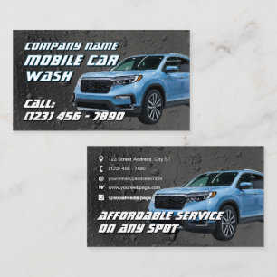 Carte De Visite Lavage de voiture mobile sur surface mouillée Faux
