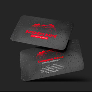 Carte De Visite Lavage de voiture & service de détails Auto Goutte