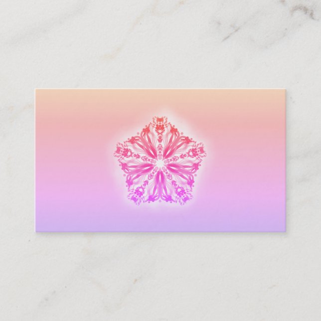 Carte De Visite Lavande de pêche de rose de mandala d'étoile (Devant)