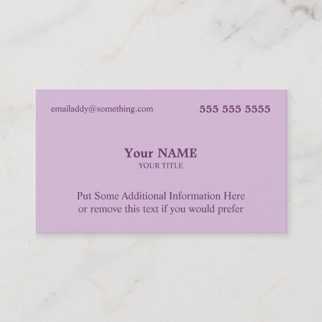 Carte De Visite Lavande élégante (Devant)