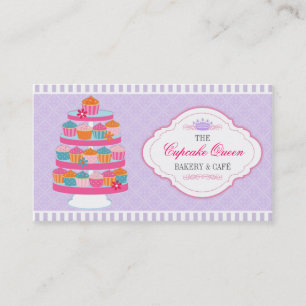 Carte De Visite Lavande et fuchsia de boulangerie de la Reine de