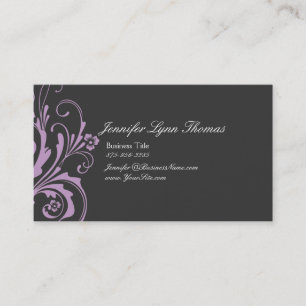 Carte De Visite Lavande et gris chic s'épanouissent