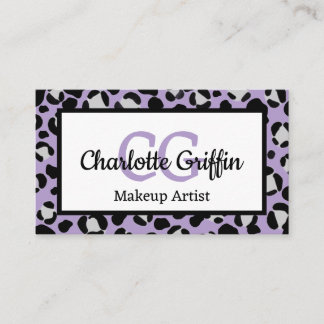 Carte De Visite Lavande Purple Empreinte de léopard Lash & Maquill
