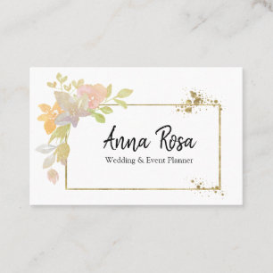Carte De Visite *~* Lavande rose or Elégante Aquarelle Flower