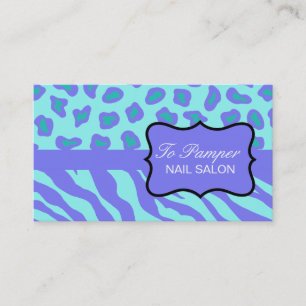 Carte De Visite Lavande & Turquoise Zebra & Cheetah Skin personnal