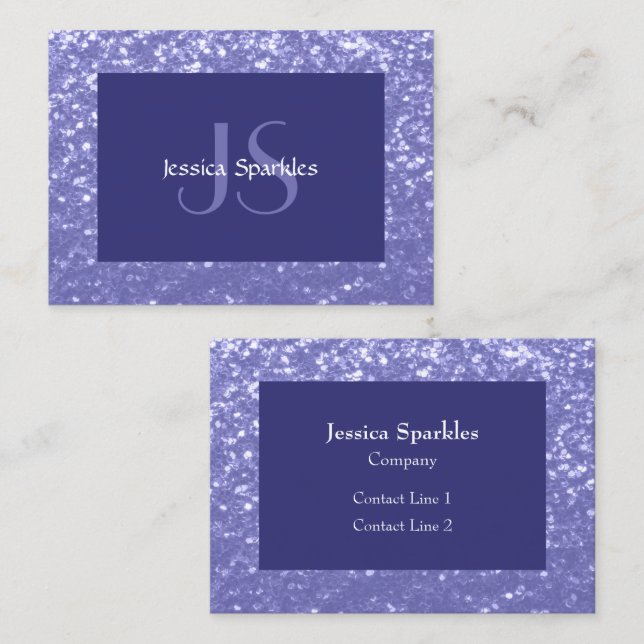 Carte De Visite Lavande violet scintille parties scintillant bling (Devant / Derrière)