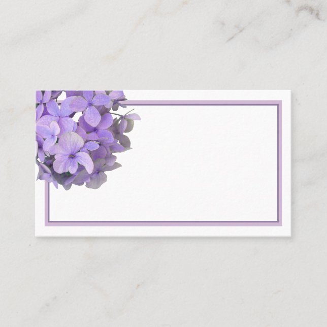 Carte De Visite Lavande violette Hydrangea (Devant)