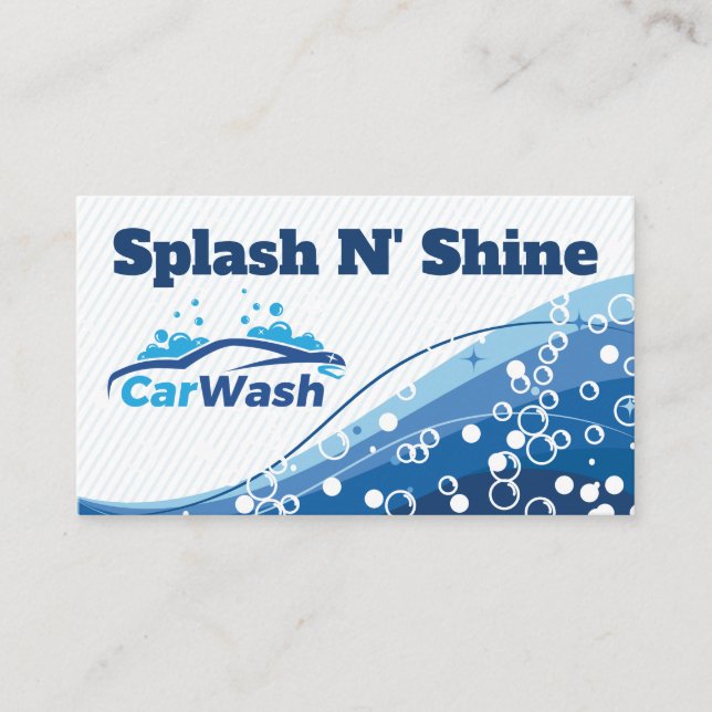 Carte De Visite Lave-auto | Bulles de savon | AutoCare (Devant)