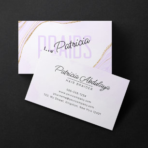 Carte De Visite Lavender Gold Parties scintillant Agate Hair Braii