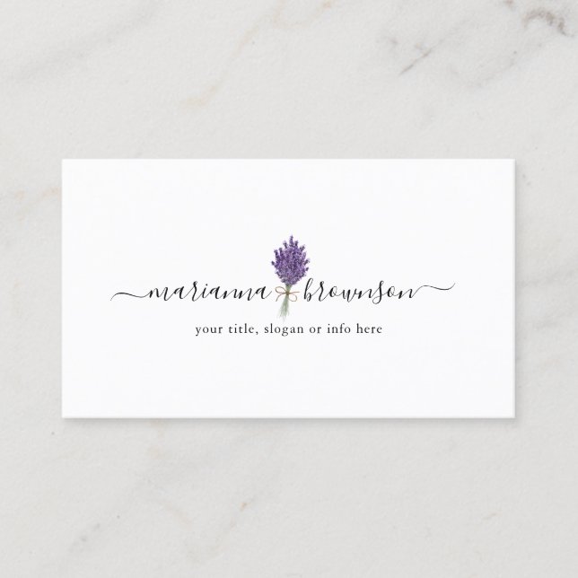 Carte De Visite Lavender Logo Nettoyer (Devant)