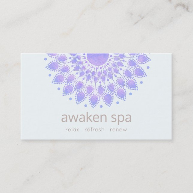 Carte De Visite Lavender Lotus Flower Spa naturel et beauté (Devant)