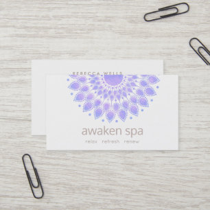Carte De Visite Lavender Lotus Flower Spa naturel et beauté