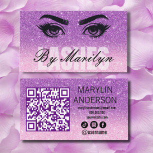 Carte De Visite Lavender Ombre Parties scintillant Lash Technicien