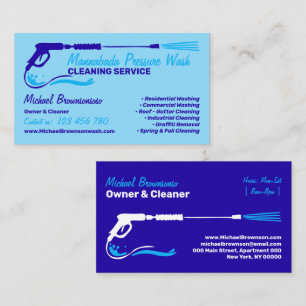 Carte De Visite Laver la pression Black Power bleu marine