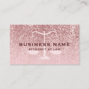 Carte De Visite L'avocat Glam Rose Gold Parties scintillant Attorn