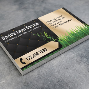 Carte De Visite Lawn Care Landscaping Mowing Black & Gold