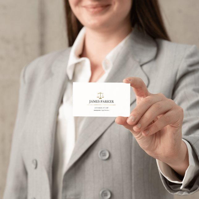 Carte De Visite Lawyer Attorney At Law Classy White (Lawyer Attorney At Law Classy White Business Card)