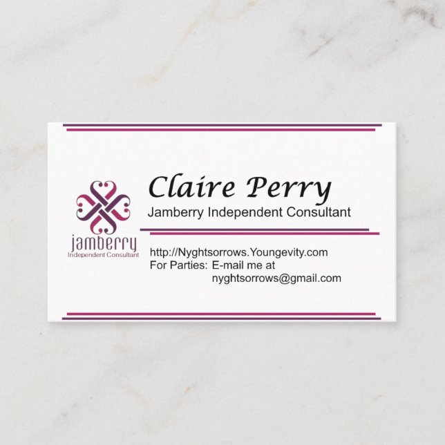 Carte De Visite L'Carte de visite Jamberry de Claire Perry (Devant)