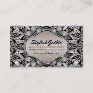 Carte De Visite Le baroque BizCards d'or de noir d'argent de