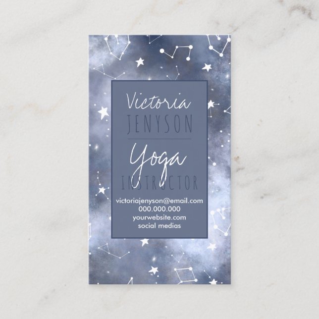 Carte De Visite Le blanc tient le premier rôle le yoga bleu gris (Devant)