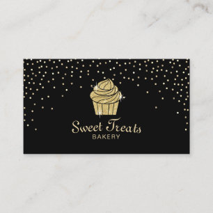 Carte De Visite Le bonbon à boulangerie de petit gâteau d'or