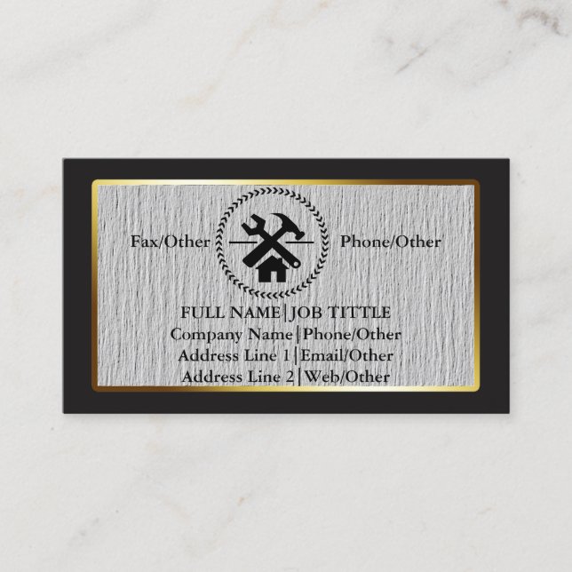 Carte De Visite Le charpentier professionnel de constructeur usine (Devant)