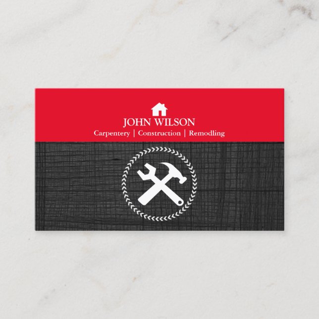 Carte De Visite Le charpentier professionnel de constructeur usine (Devant)