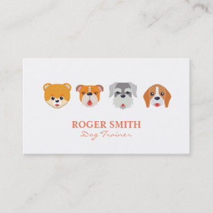 Carte De Visite Le chien mignon fait face aux Professions animales