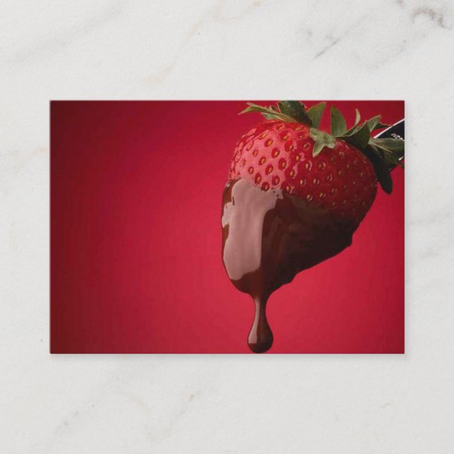 Carte De Visite Le chocolat a plongé la fraise (Devant)