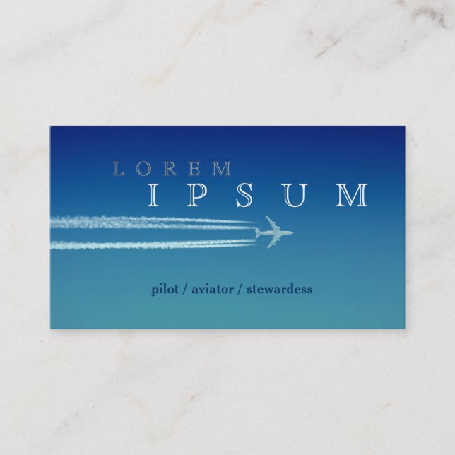 Carte De Visite Le ciel pilote Fly Air d'avion d'hôtesse (Devant)