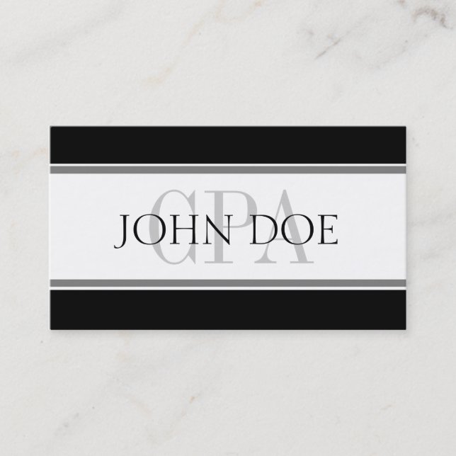 Carte De Visite Le comptable d'impôts barre CPA W/W (Devant)