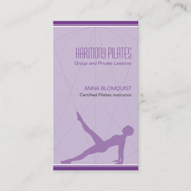 Carte De Visite Le Convergent raye Pilates pourpre (Devant)