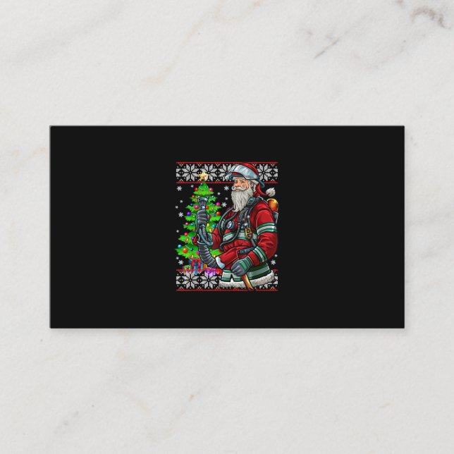 Carte De Visite Le costume pompier du Père Noël (Devant)