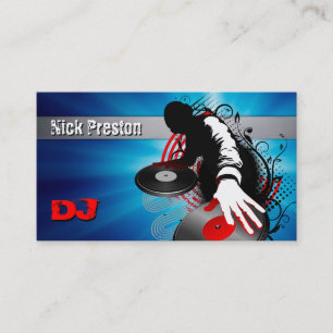 Carte De Visite Le disc-jockey   DJ mélangent des battements