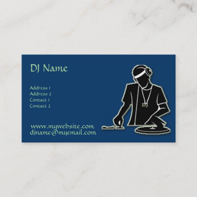 Carte De Visite Le DJ au travail ! (Devant)