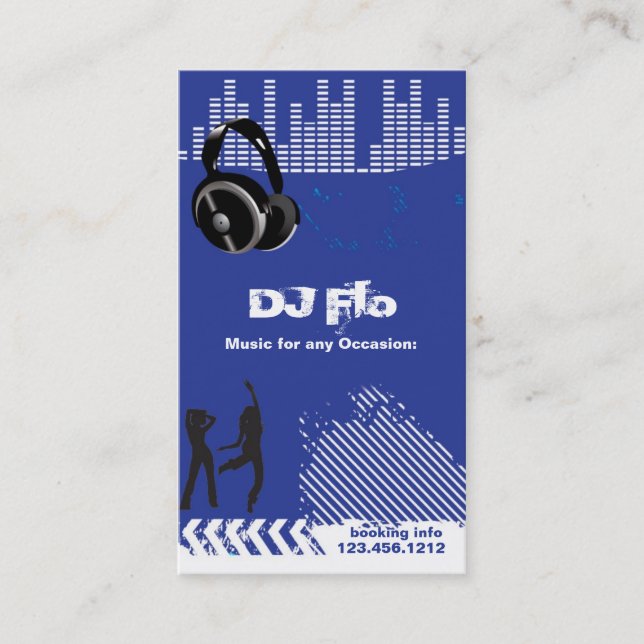 Carte De Visite Le DJ - coordonnateur de musique de disc-jockey (Devant)