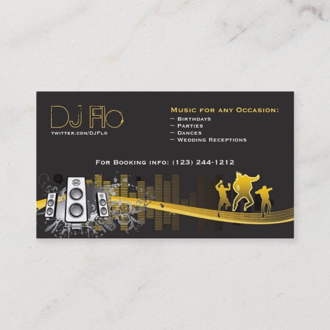 Carte De Visite Le DJ - coordonnateur de musique de discs-jockey (Devant)
