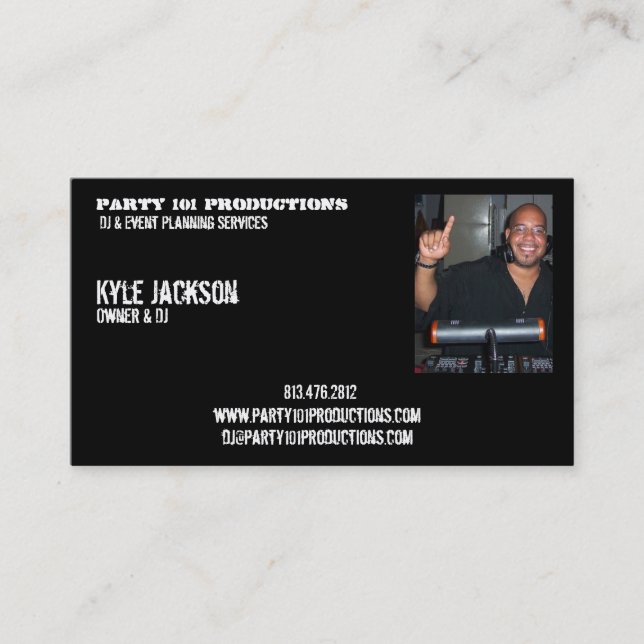 Carte De Visite le djiam, Party 101 productions, Kyle Jackson, (Devant)