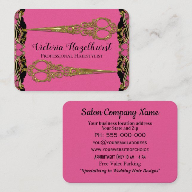 Carte De Visite Le double baroque Hairstyist de perle de Paris de (Devant / Derrière)