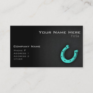 Carte De Visite Le fer à cheval vert turquoise