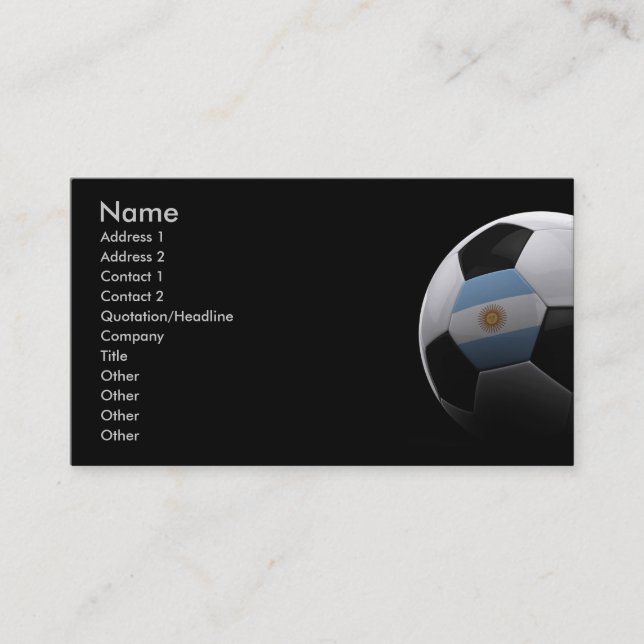 Carte De Visite Le football en Argentine (Devant)