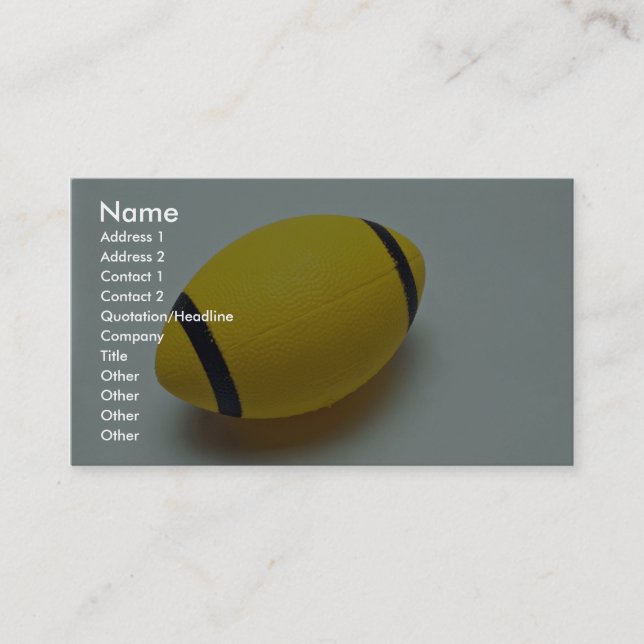 Carte De Visite Le football en caoutchouc (Devant)