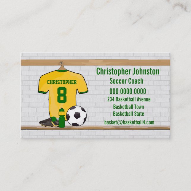 Carte De Visite Le football Jersey personnalisé du football de (Devant)