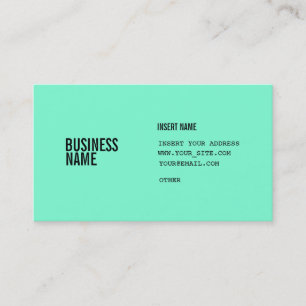Carte De Visite Le format bleu vert avec des colonnes a condensé
