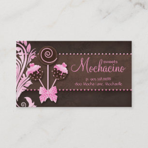 Carte De Visite Le gâteau saute le cru de brun de rose de