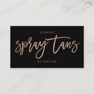 Carte De Visite Le jet bronze le noir rose élégant de typographie