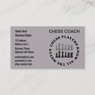 Carte De Visite Le jeu d'échecs rapièce l'entraîneur d'échecs 