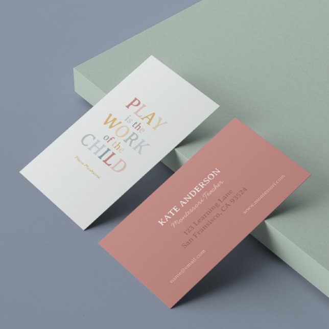 Carte De Visite Le jeu est l'oeuvre de l'enfant Maria Montessori (Créateur téléchargé)