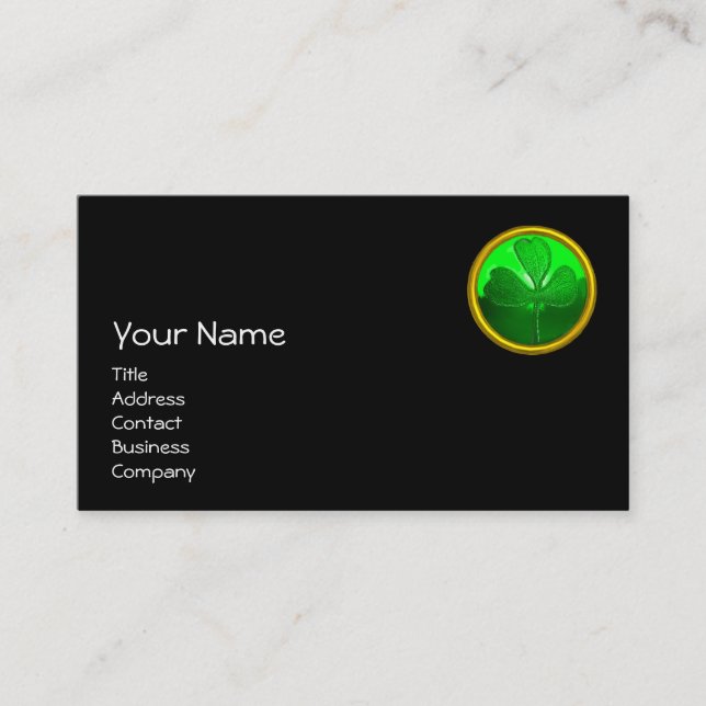 CARTE DE VISITE LE JOUR DE SAINT PATRICK CAT WITH GREEN IRISH (Devant)