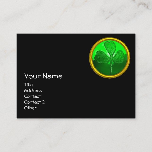 CARTE DE VISITE LE JOUR DE SAINT PATRICK CAT WITH GREEN IRISH (Devant)
